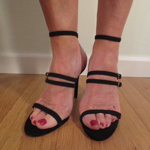 LAST CHANCE Black ZARA Ankle Strap High Heel Sandals - Picture 1 of 8
